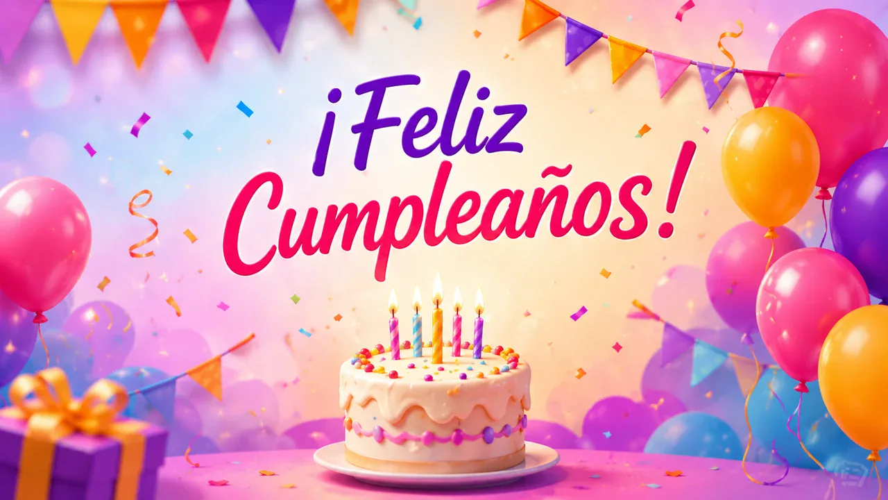 Ejemplo visual de vídeo de cumpleaños personalizado
