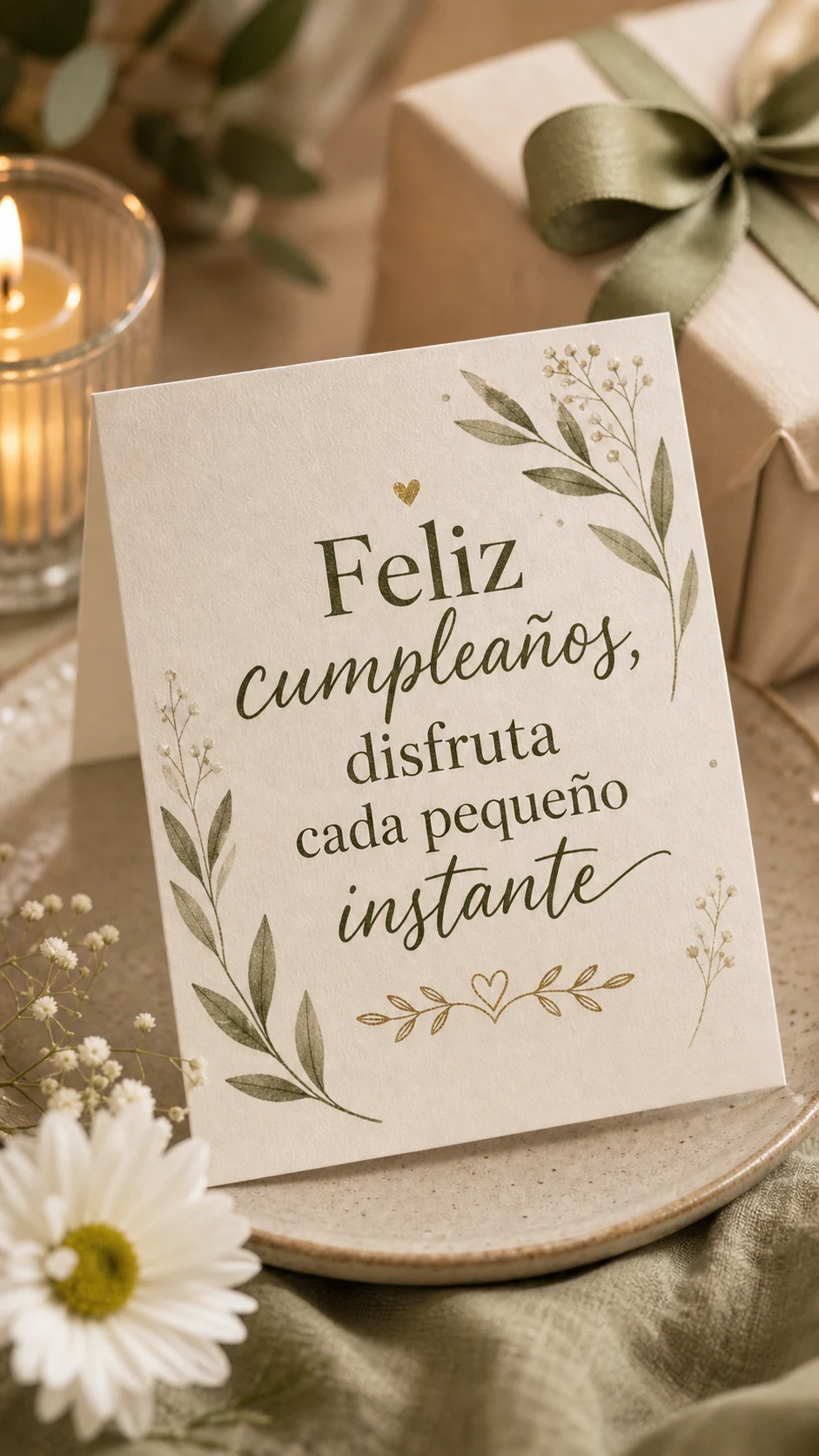 Imagen vertical de feliz cumpleaños con mensaje para disfrutar