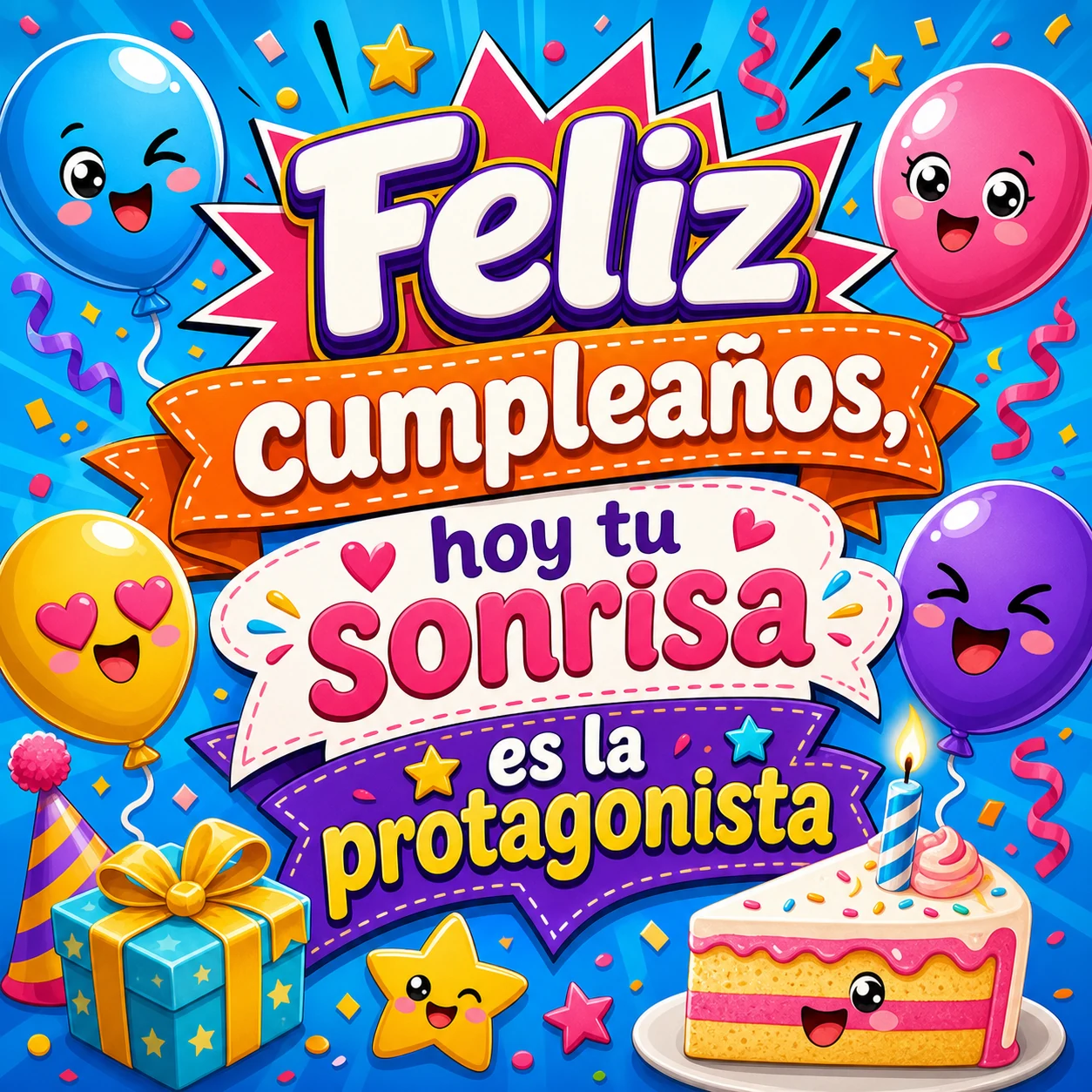 Imagen tierna de feliz cumpleaños dedicada a una sonrisa