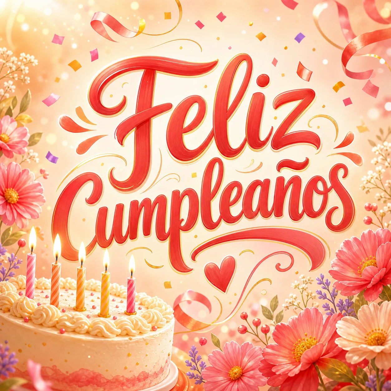 Imagen bonita de cumpleaños con mensaje cálido para compartir