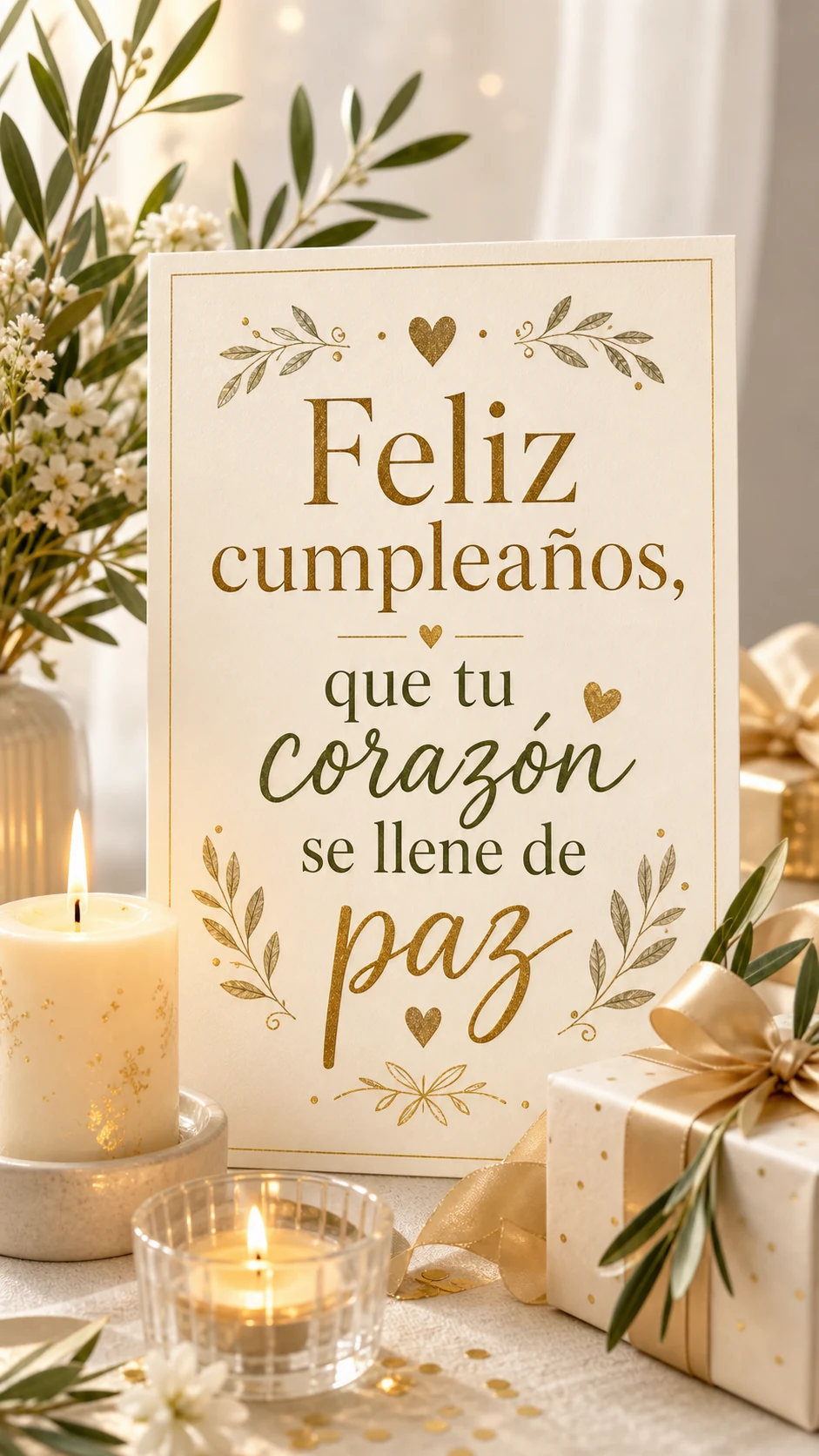 Imagen emotiva de feliz cumpleaños con mensaje de paz