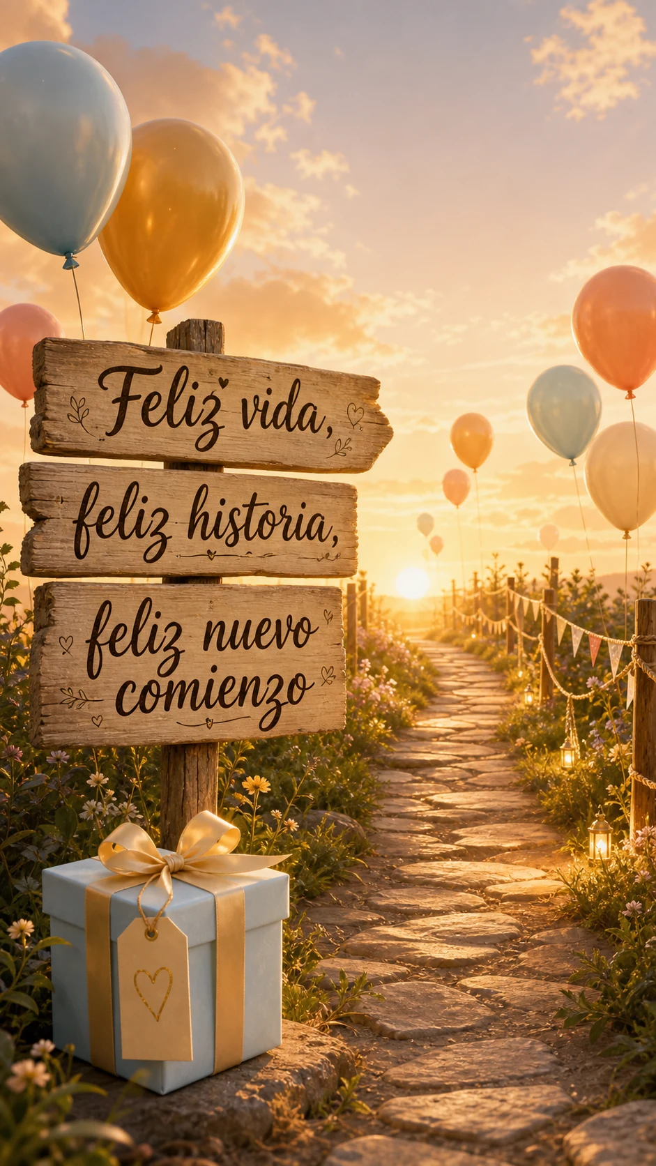 Imagen emotiva de cumpleaños con mensaje de nuevo comienzo