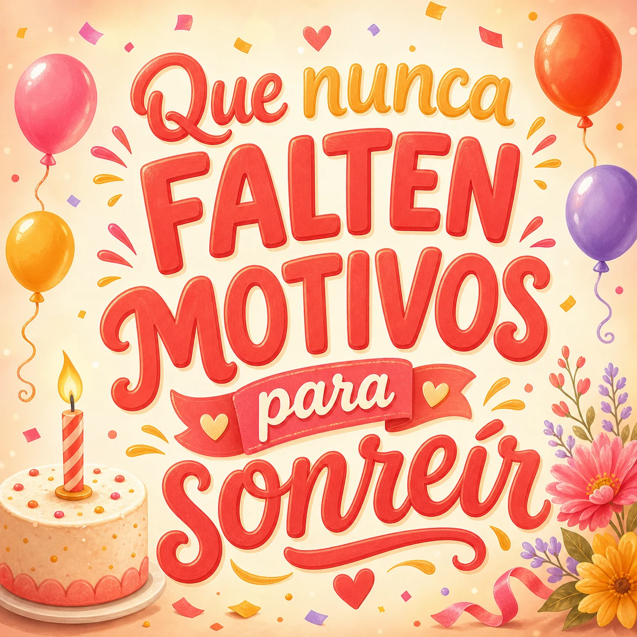 Tarjeta corta de cumpleaños con mensaje bonito para sonreír