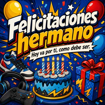Imagen de cumpleaños  Hermano, Divertida, General