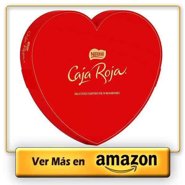 caja de bombones con forma de corazon