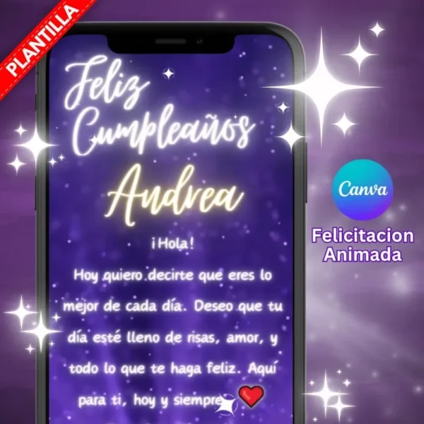 Plantilla de felicitación de cumpleaños con estrellas brillantes y resplandor.