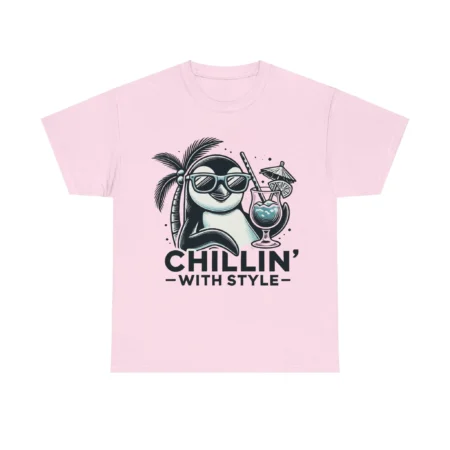 Chillin' with Style: Cool Penguin Vibes - Unisex Heavy Cotton Tee